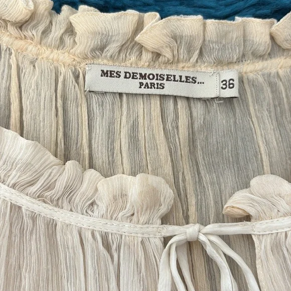 Mes Demoiselles Cream Tie Front Camisole - Picture 4 of 5